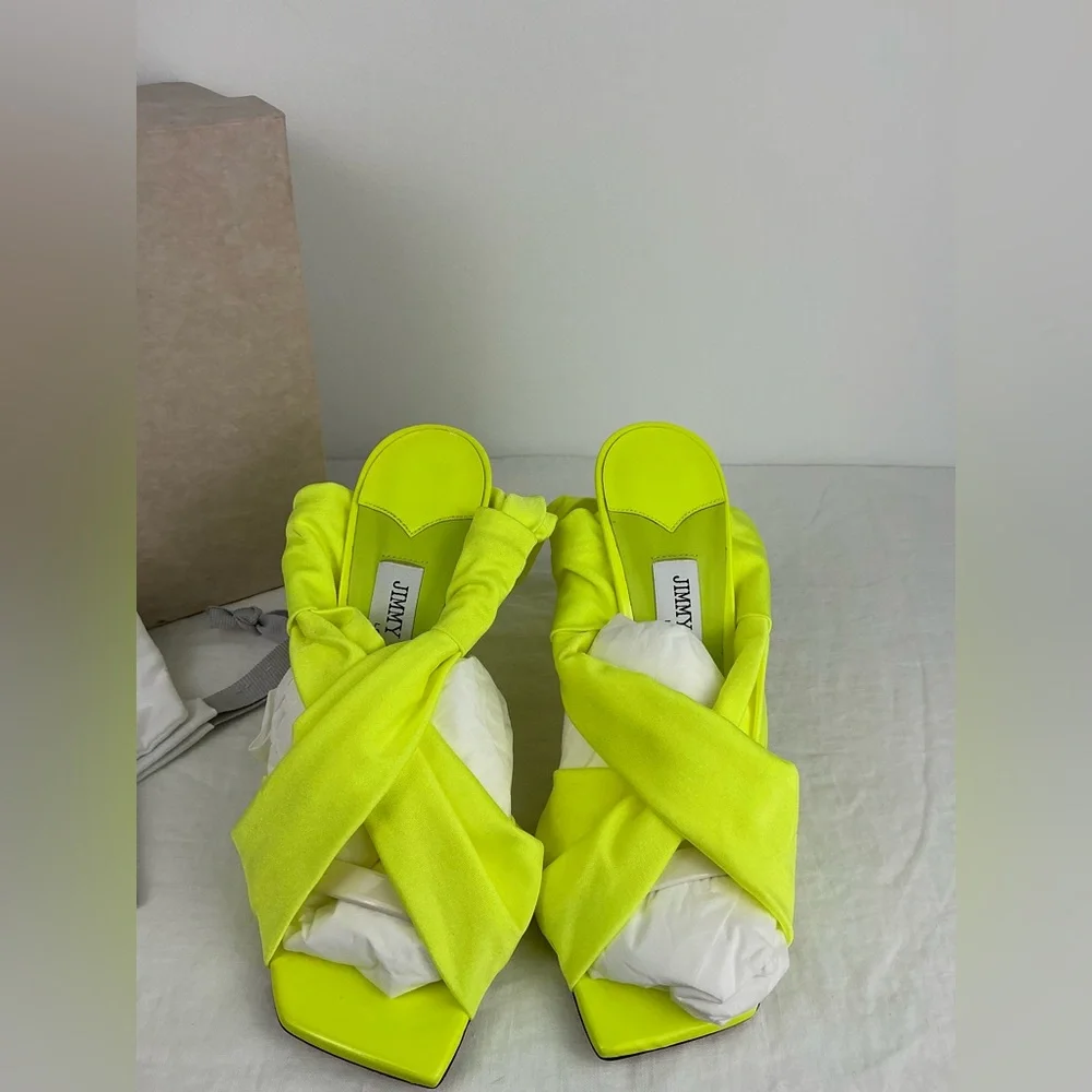 JIMMY CHOO NEOMA 110 NEON APPLE GREEN - 37 - Picture 13 of 14